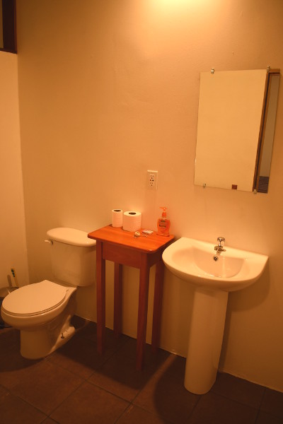 Private bathroom with hot water